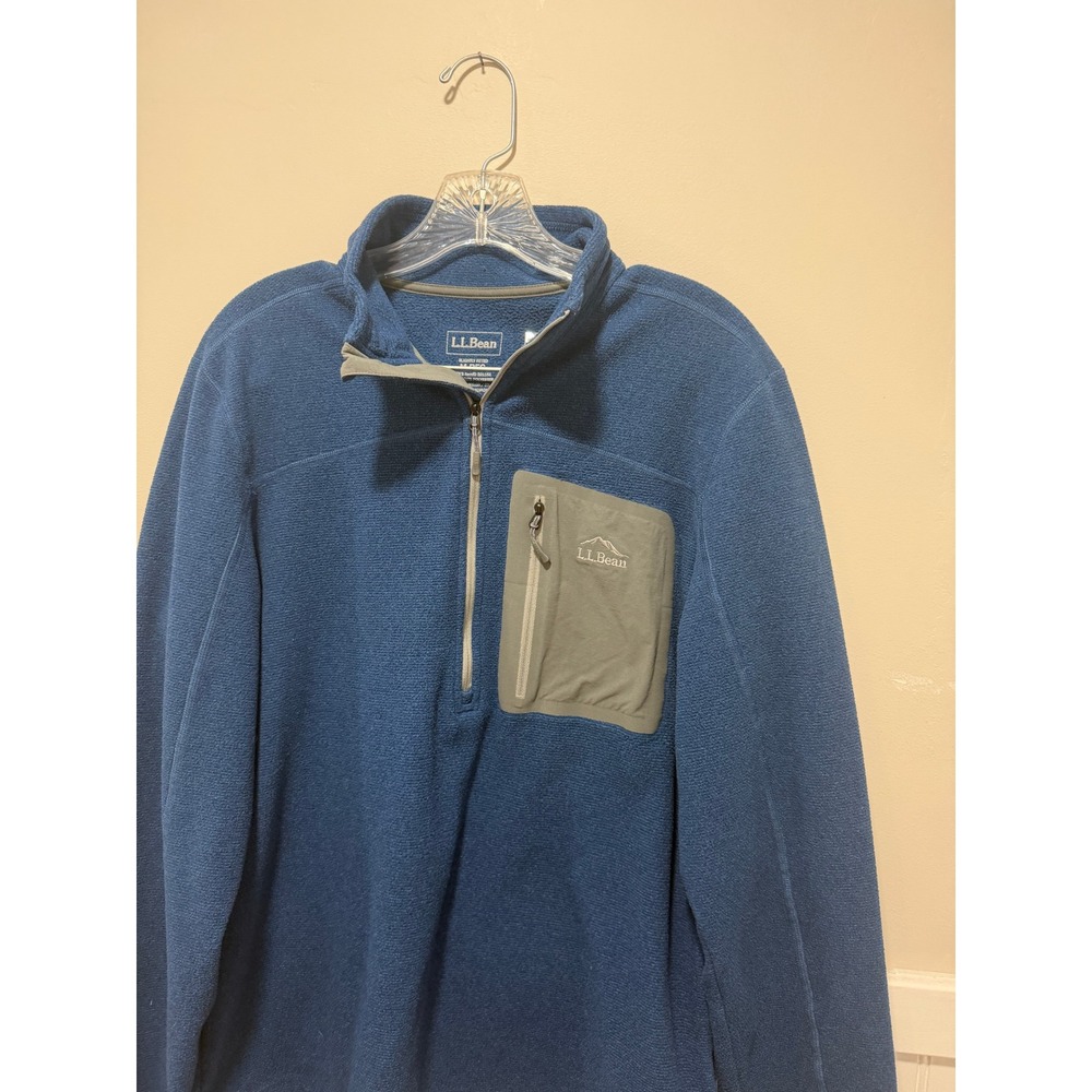 L.L. Bean North Ridge 1/4 Zip Fleece Jacket Outdoor Blue Gray Men Size M